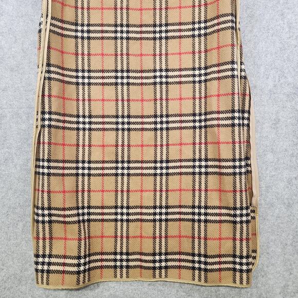 Vintage Burberrys Trench Coat Liner Nova Check Plaid 100% Wool Beige Zip-In 90s - Picture 13 of 15